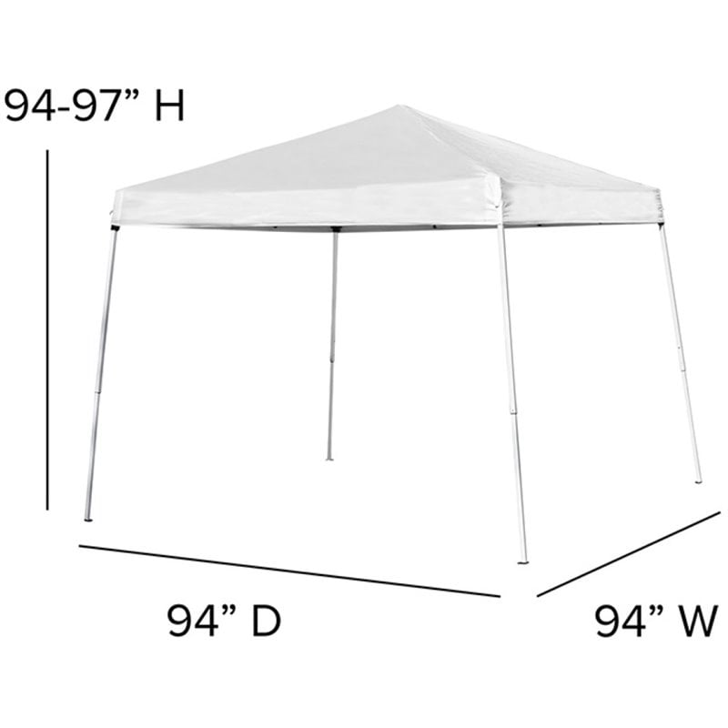 Flash Furniture 8' Square Outdoor Pop Up Canopy Tent with Carry Case in White