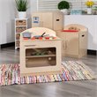 Flash Furniture Classic Wooden Play Kitchen Stove in Natural