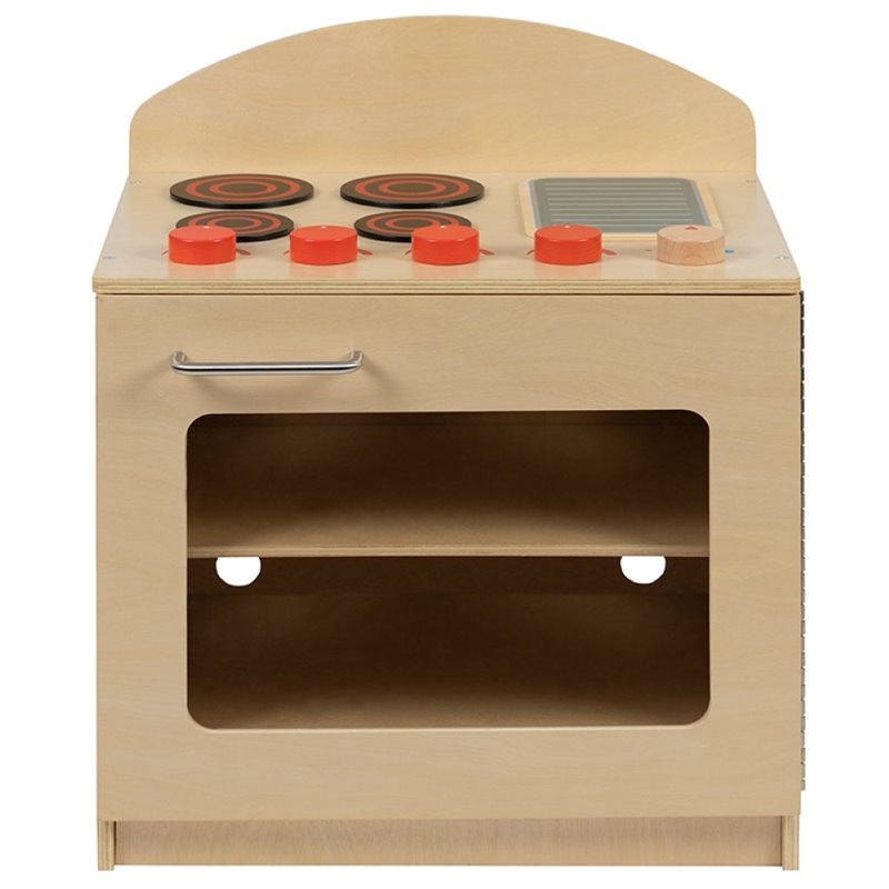 Flash Furniture Classic Wooden Play Kitchen Stove in Natural