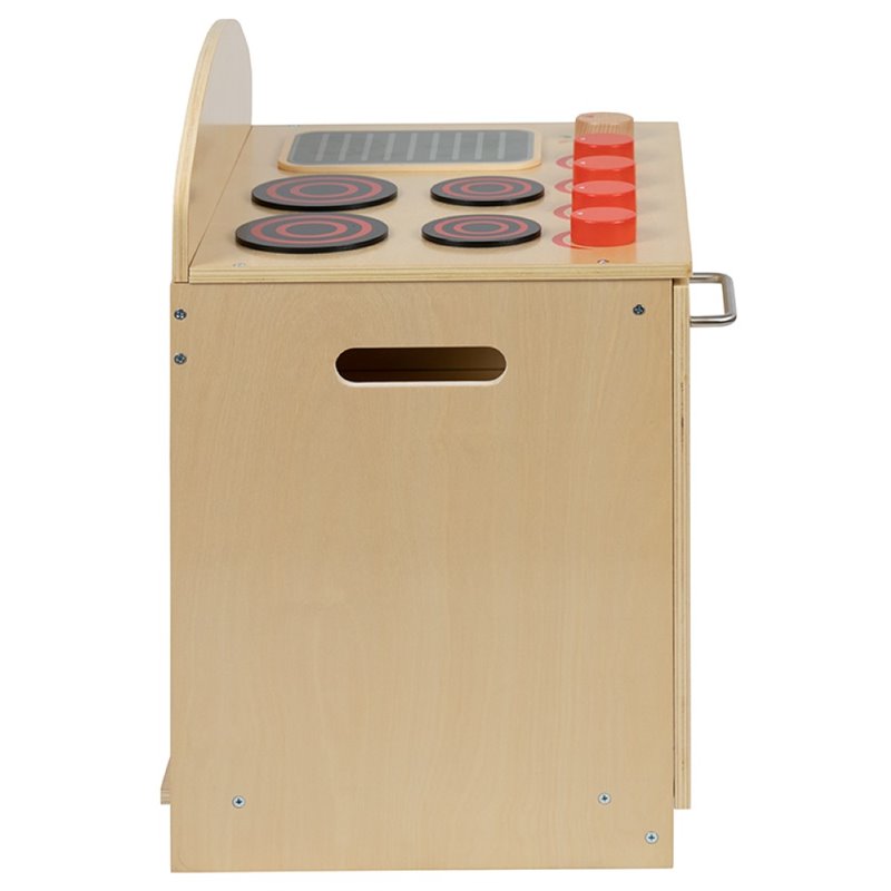 Flash Furniture Classic Wooden Play Kitchen Stove in Natural