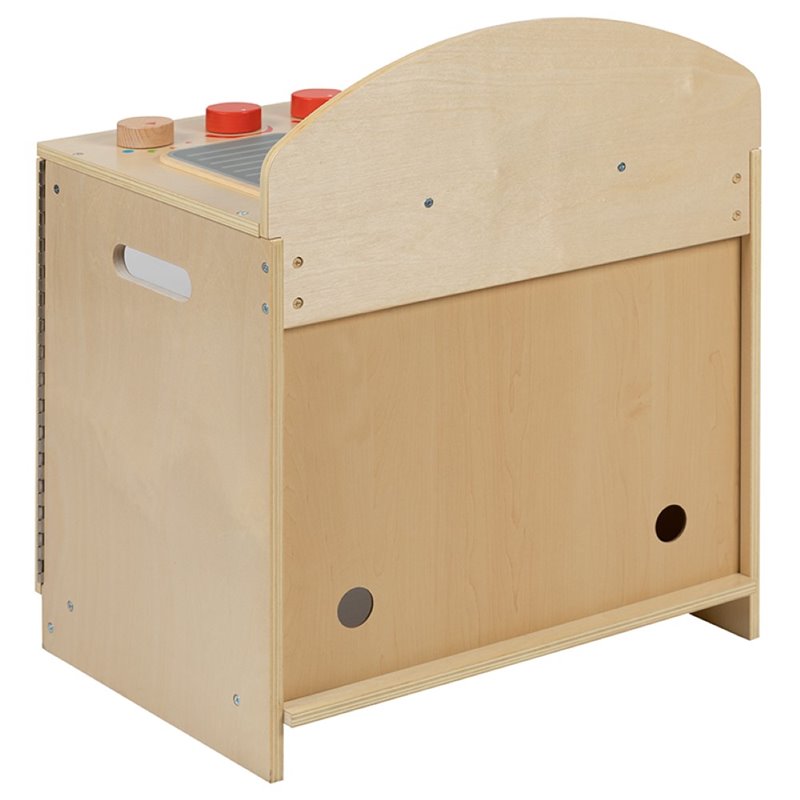 Flash Furniture Classic Wooden Play Kitchen Stove in Natural