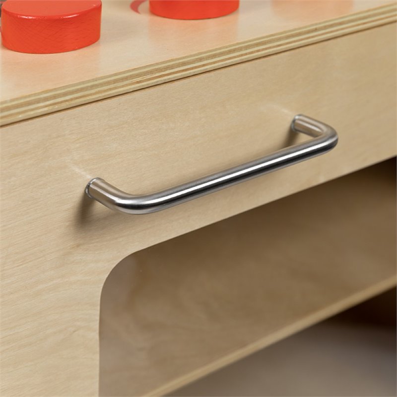 Flash Furniture Classic Wooden Play Kitchen Stove in Natural