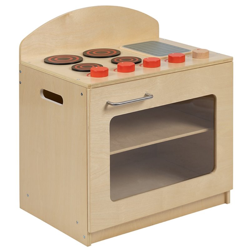 Flash Furniture Classic Wooden Play Kitchen Stove in Natural