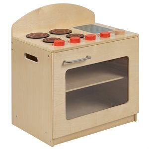 flash furniture classic wooden play kitchen stove in natural