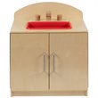 Flash Furniture Classic Wooden Play Kitchen Sink Cabinet in Natural