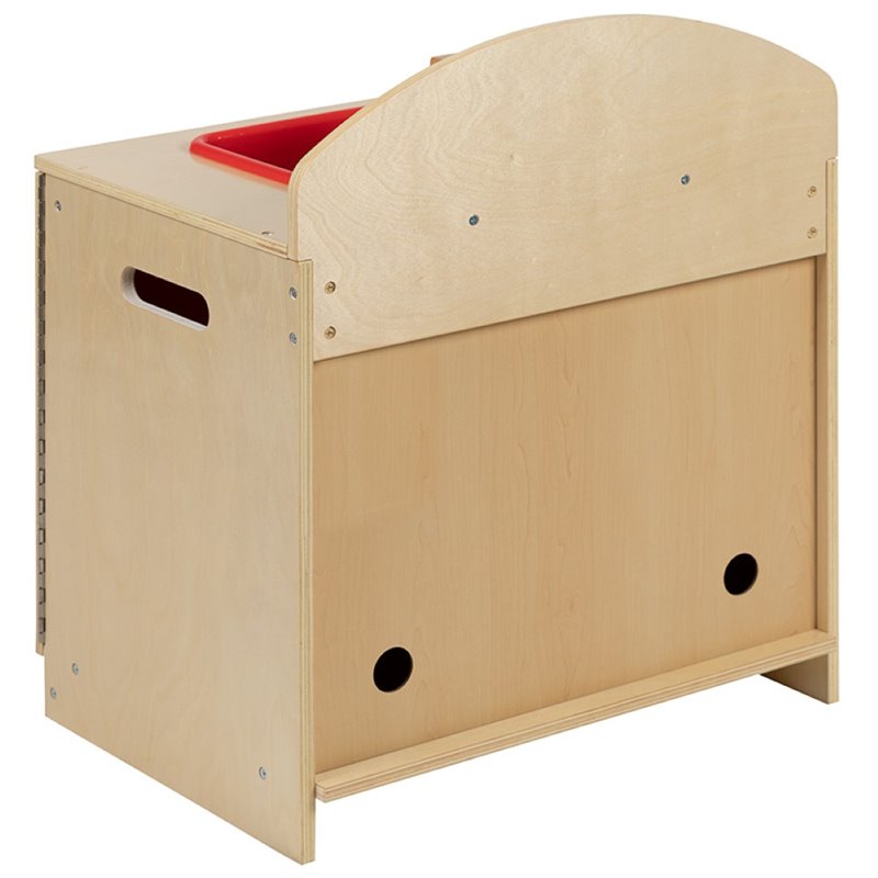 Flash Furniture Classic Wooden Play Kitchen Sink Cabinet in Natural