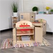 Flash Furniture Classic Wooden Play Kitchen Sink Cabinet in Natural