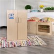 Flash Furniture Classic Wooden Play Kitchen Refrigerator in Natural