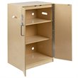 Flash Furniture Classic Wooden Play Kitchen Refrigerator in Natural