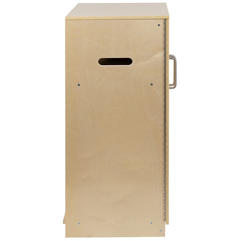 Flash Furniture Classic Wooden Play Kitchen Refrigerator in Natural