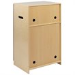 Flash Furniture Classic Wooden Play Kitchen Refrigerator in Natural