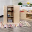 Flash Furniture Classic Wooden Play Kitchen Refrigerator in Natural