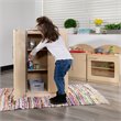 Flash Furniture Classic Wooden Play Kitchen Refrigerator in Natural