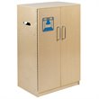 Flash Furniture Classic Wooden Play Kitchen Refrigerator in Natural