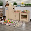 Flash Furniture 3 Piece Classic Wooden Play Kitchen Set in Natural