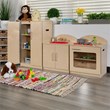 Flash Furniture 3 Piece Classic Wooden Play Kitchen Set in Natural