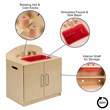 Flash Furniture 3 Piece Classic Wooden Play Kitchen Set in Natural