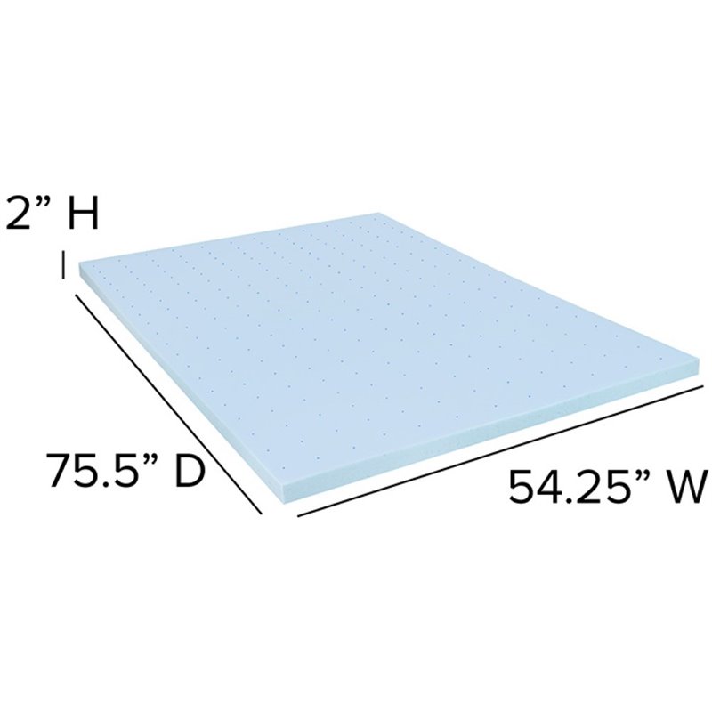 Flash Furniture Capri Comfortable Sleep 2 inch Cooling Gel Mattress Topper -Full
