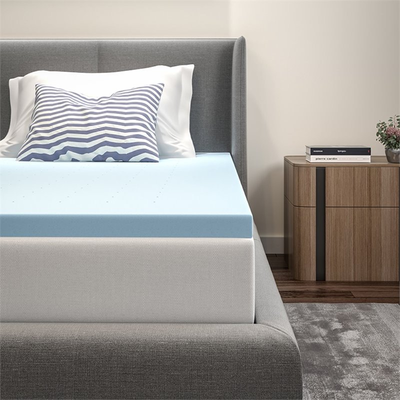 Flash Furniture Capri Comfortable Sleep 2 inch Cooling Gel Mattress Topper -Twin