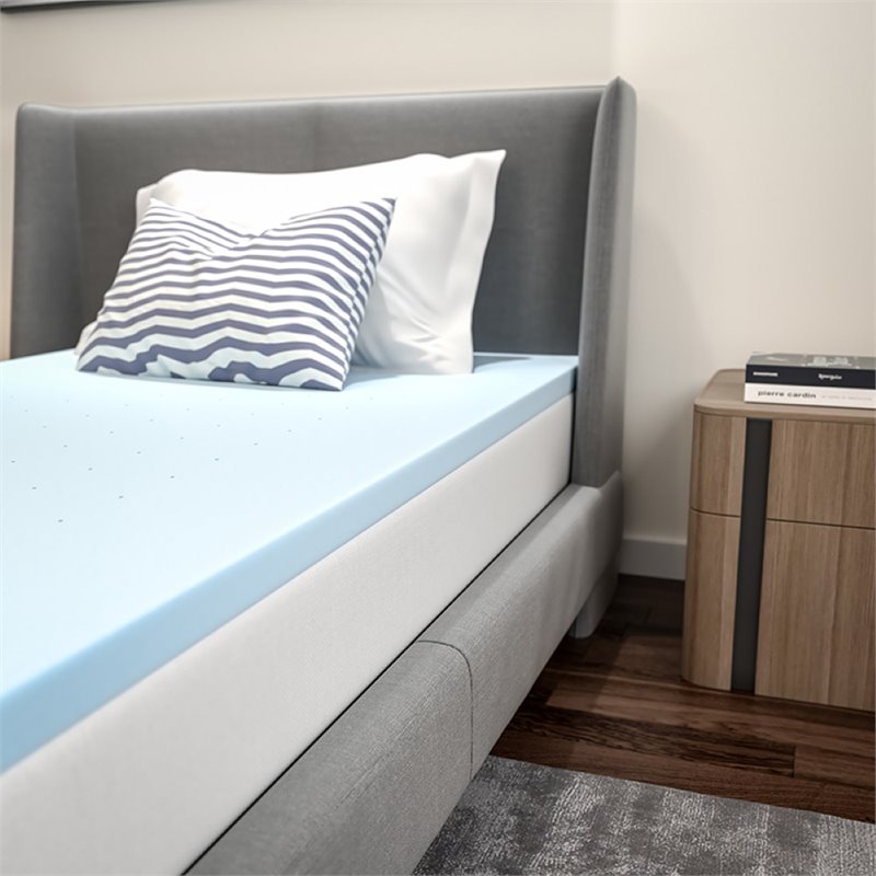 Flash Furniture Capri Comfortable Sleep 2 inch Cooling Gel Mattress Topper -Twin