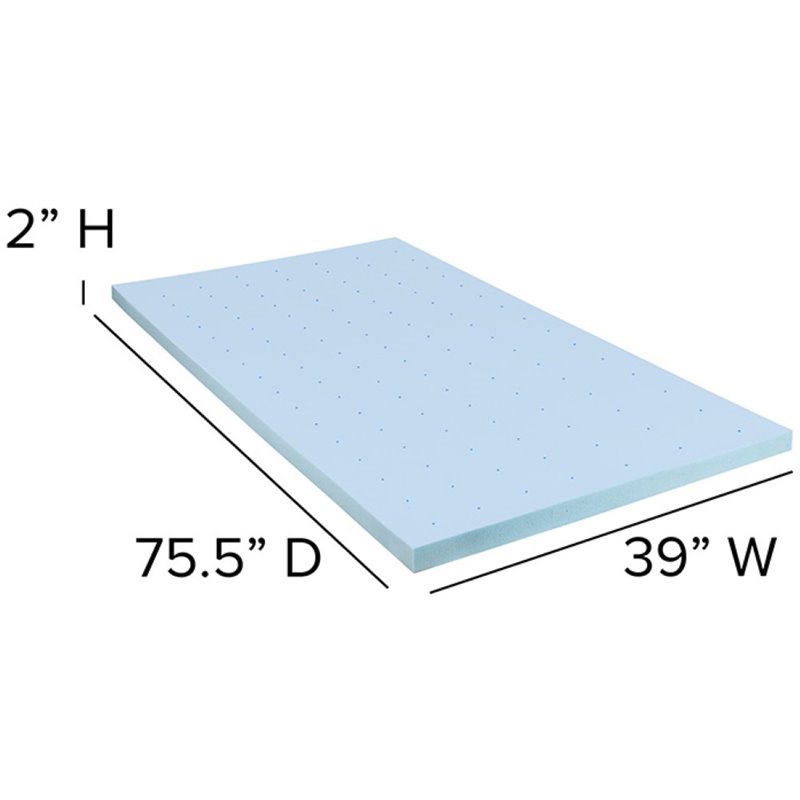 Flash Furniture Capri Comfortable Sleep 2 inch Cooling Gel Mattress Topper -Twin