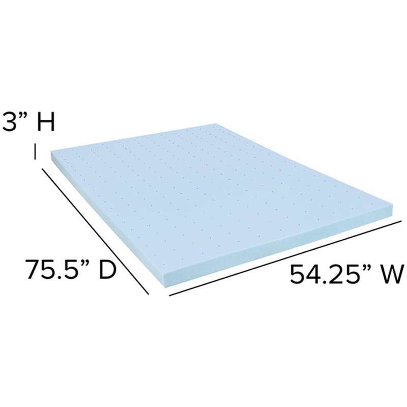 Flash Furniture Capri Comfortable Sleep 3 inch Cooling Gel Mattress Topper -Full