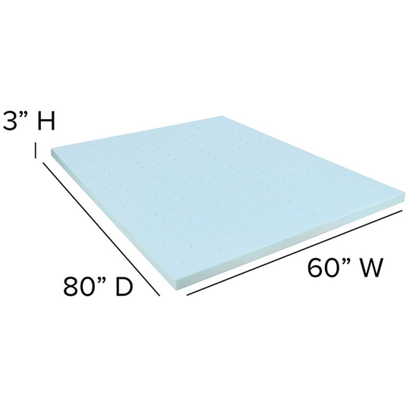 Flash Furniture Capri Comfortable Sleep 3 inch Cooling Gel Mattress Topper-Queen