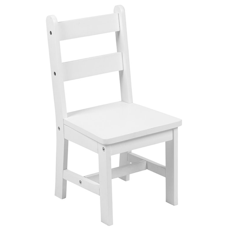 Flash Furniture 3 Piece Solid Hardwood Kids Table and Chair Set in White