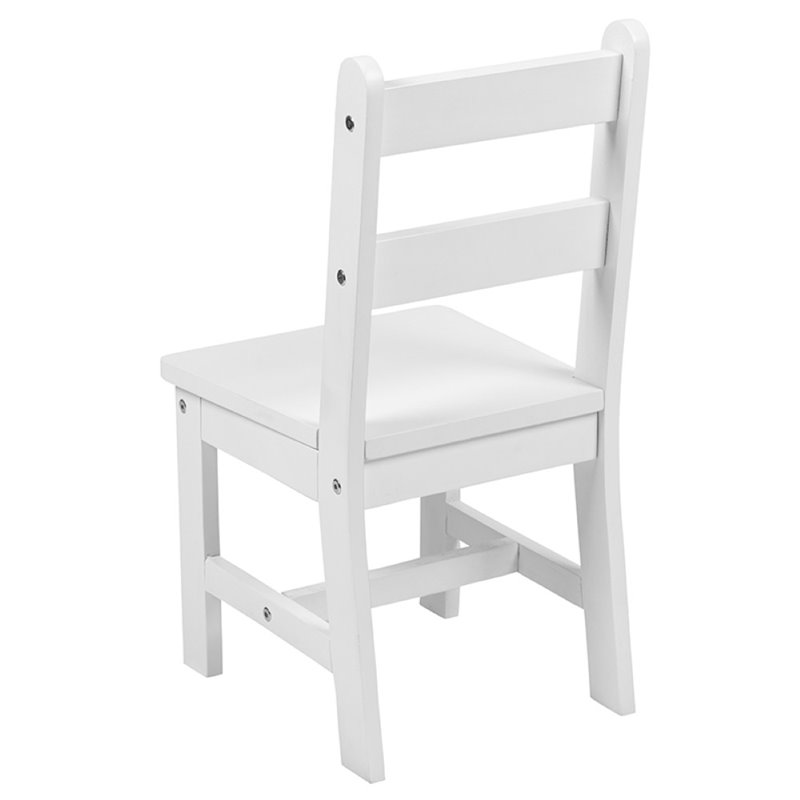 Flash Furniture 3 Piece Solid Hardwood Kids Table and Chair Set in White