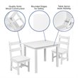 Flash Furniture 3 Piece Solid Hardwood Kids Table and Chair Set in White