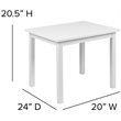 Flash Furniture 3 Piece Solid Hardwood Kids Table and Chair Set in White