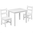 Flash Furniture 3 Piece Solid Hardwood Kids Table and Chair Set in White