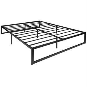 Flash Furniture 14&quot Queen Metal Platform Bed Frame with Quick Lock in Black
