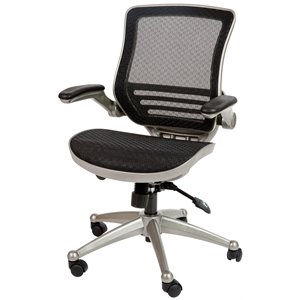 flash furniture mid-back mesh office swivel chair in black and graphite