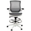 Flash Furniture Mesh Drafting Chair in Gray and White