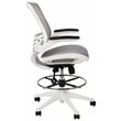 Flash Furniture Mesh Drafting Chair in Gray and White