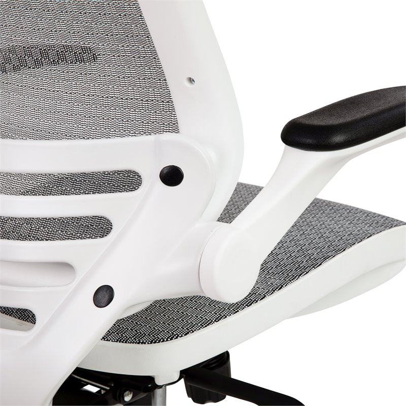 Flash Furniture Mesh Drafting Chair in Gray and White