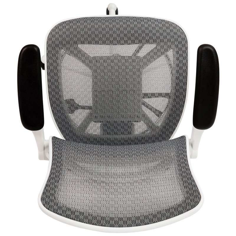Flash Furniture Mesh Drafting Chair in Gray and White