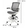Flash Furniture Mesh Drafting Chair in Gray and White