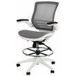Flash Furniture Mesh Drafting Chair in Gray and White