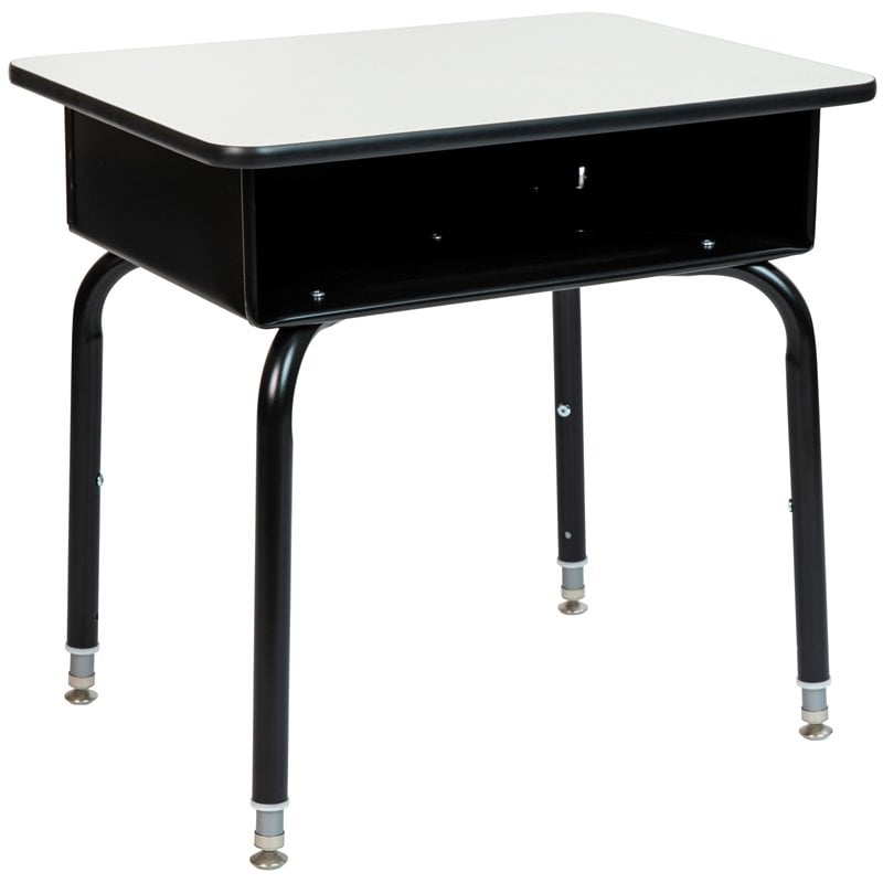 Flash Furniture Open Front Laminate Top Classroom Desk in Gray