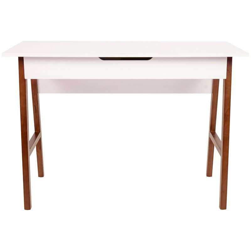 Flash Furniture Wooden Computer Desk in White and Walnut
