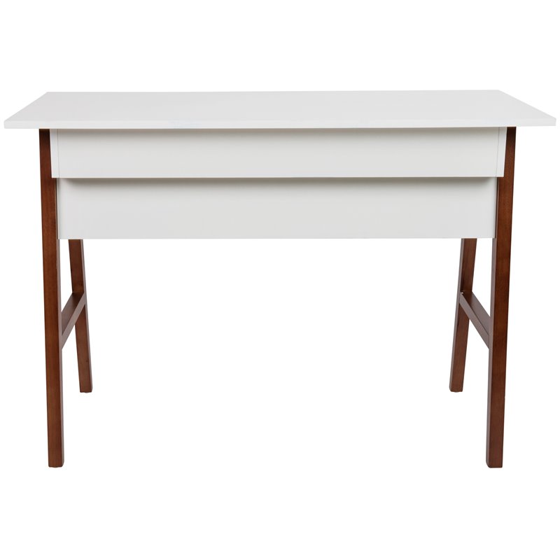 Flash Furniture Wooden Computer Desk in White and Walnut