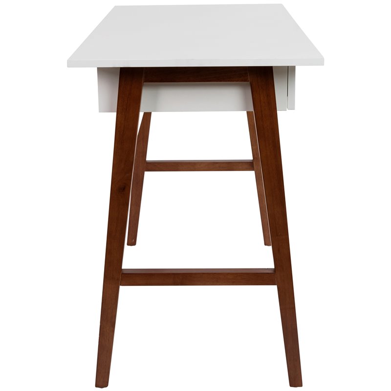 Flash Furniture Wooden Computer Desk in White and Walnut