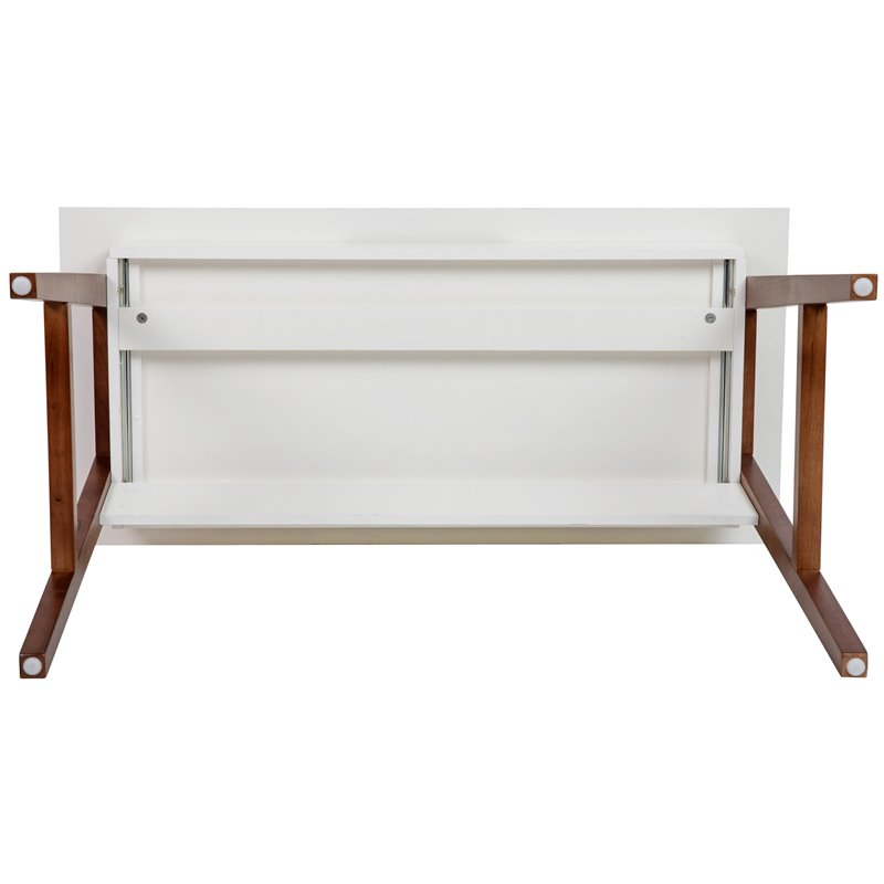 Flash Furniture Wooden Computer Desk in White and Walnut