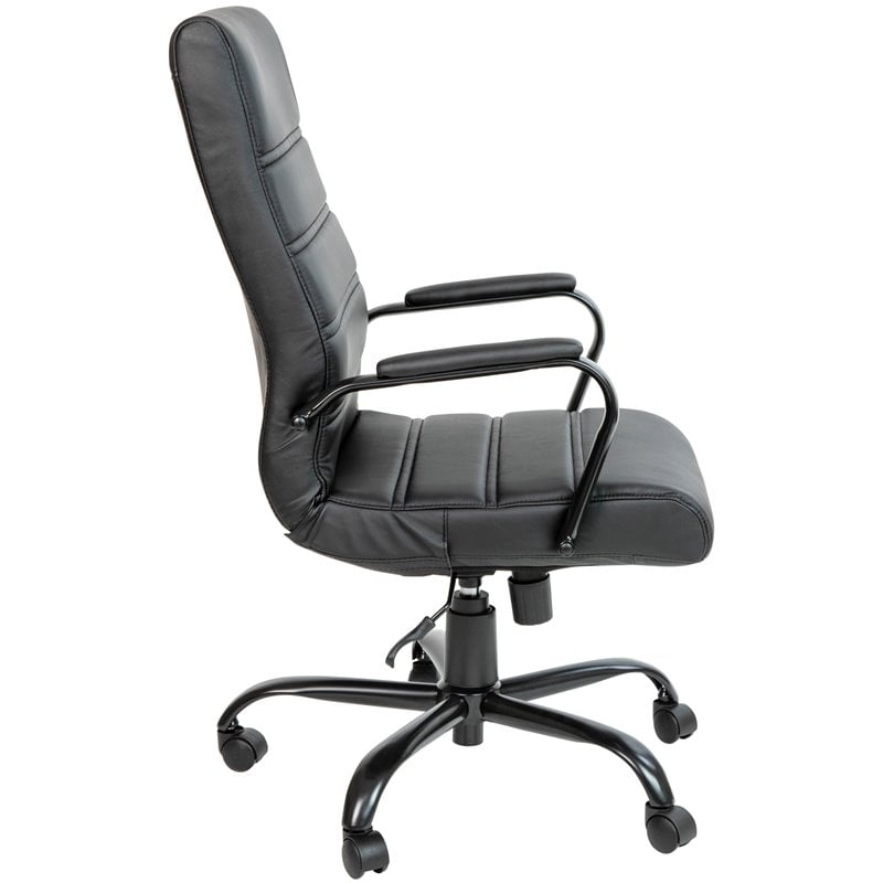 Flash Furniture Leather High Back Office Chair in Black