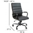 Flash Furniture Leather High Back Office Chair in Black