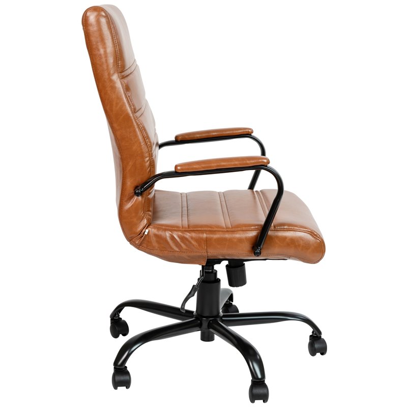 Flash Furniture Leather High Back Office Chair in Brown