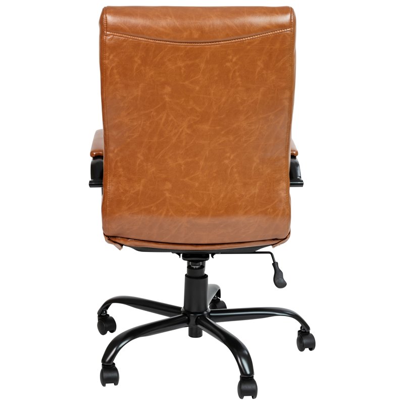 Flash Furniture Leather High Back Office Chair in Brown
