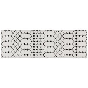 Flash Furniture 2' x 6' Polyester Area Runner Rug in Ivory and Black